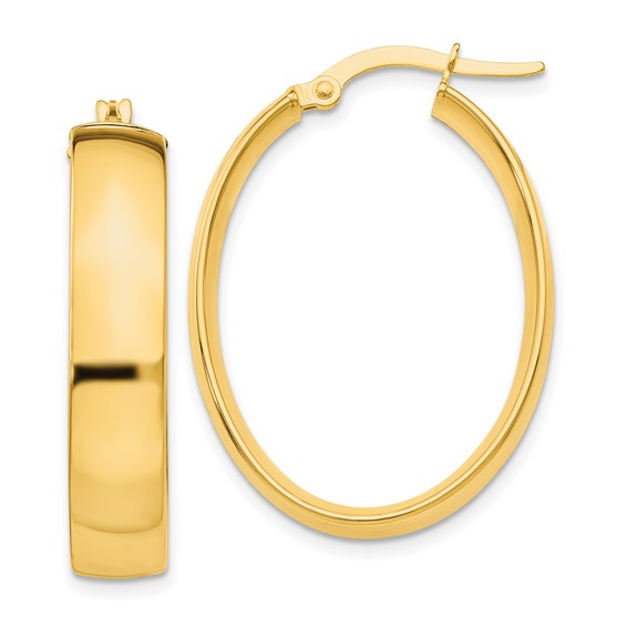 5.75mm Gold Oval Hoop Earrings
