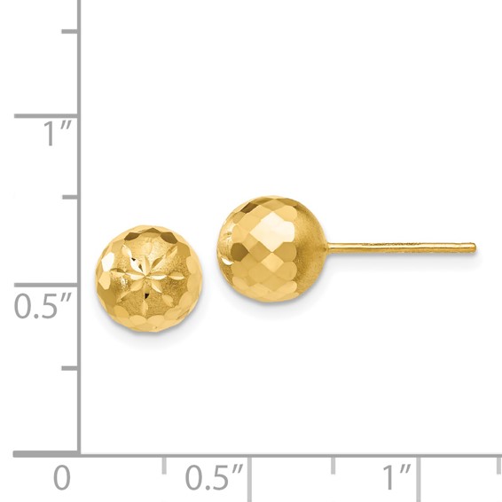 Gold Diamond-cut Ball Post Earrings