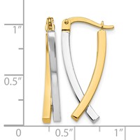 14K Two-tone Hinged Tube Earrings view 4