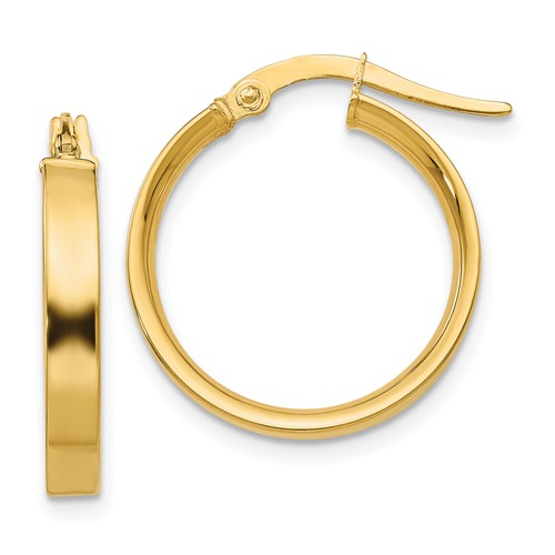 14K 3x16mm Tube Hoop Earrings