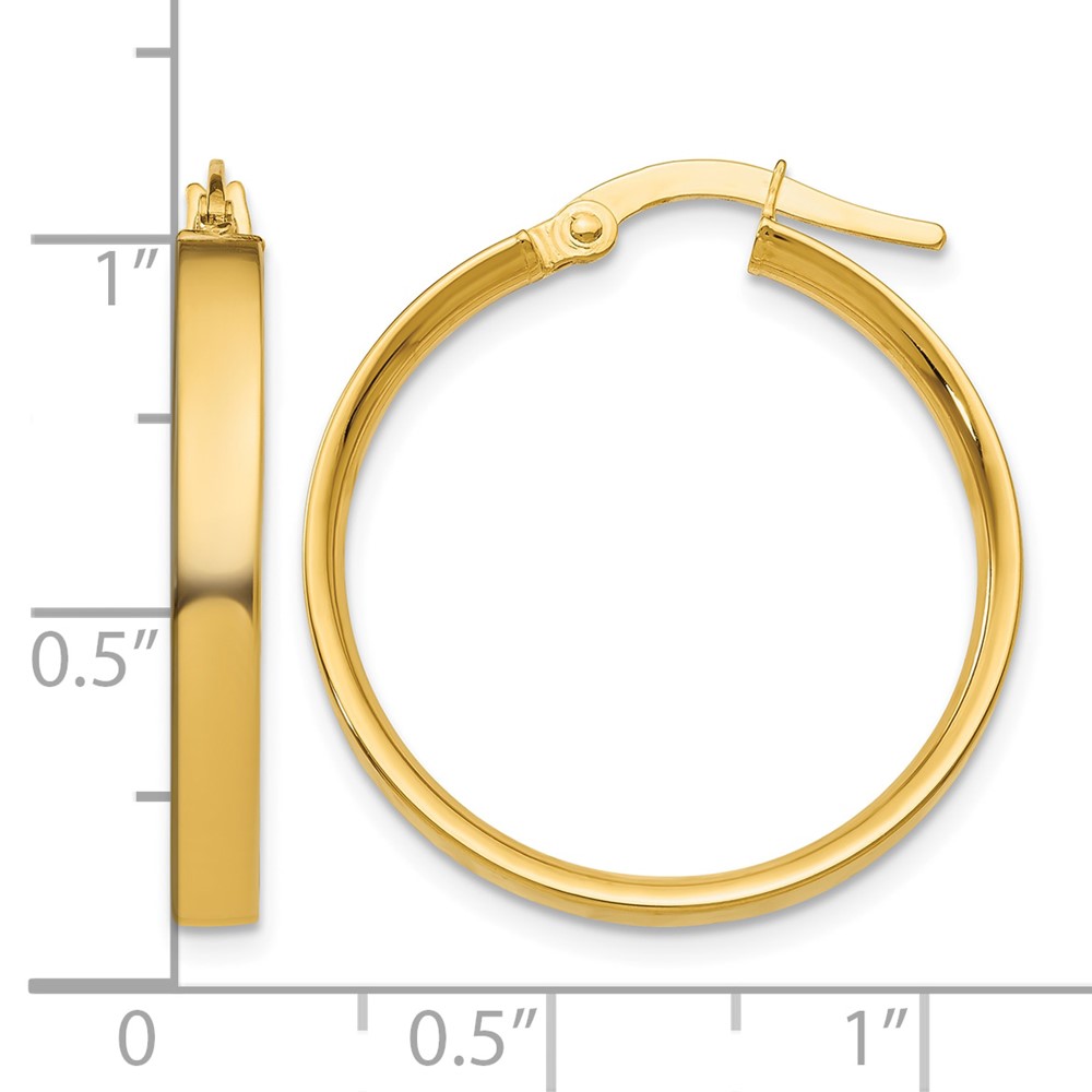 14K 3mm Medium Hoop Earrings (PRE553)