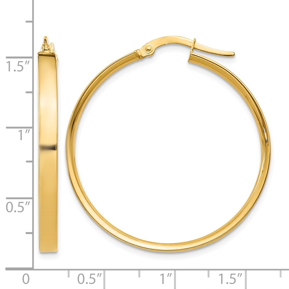14K 3mm XL Hoop Earrings (PRE555)