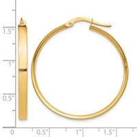 14K Yellow Gold 3x 33mm Tube Hoop Earrings view 4