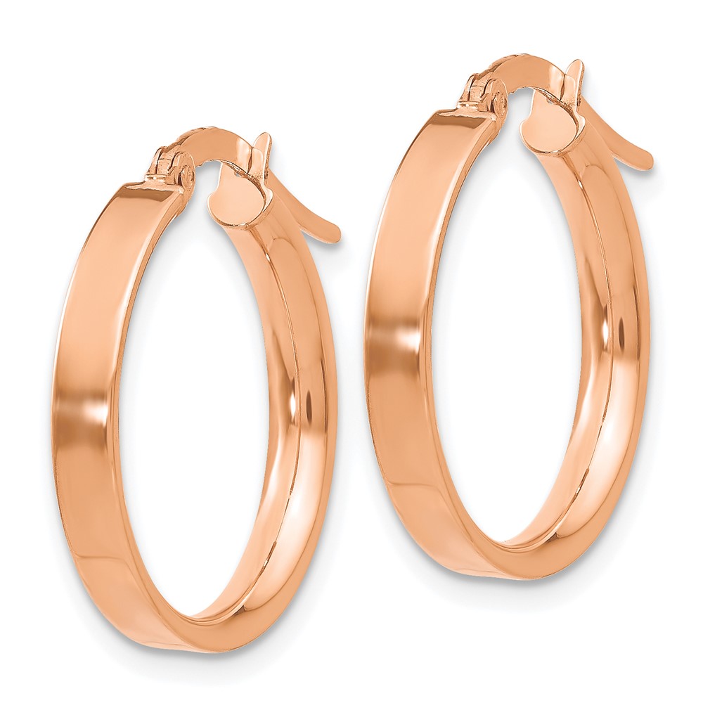 14K Rose Gold 3mm Small Hoop Earrings (PRE558)