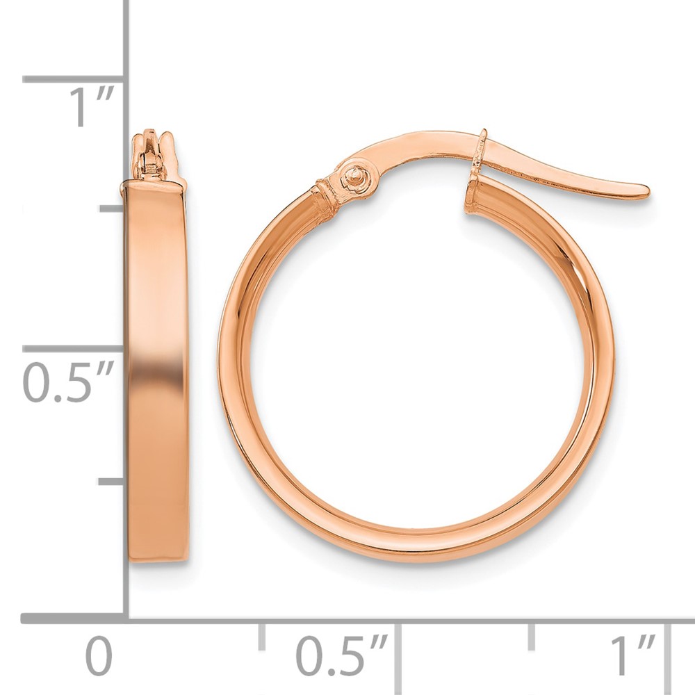 14K Rose Gold 3mm Small Hoop Earrings (PRE558)