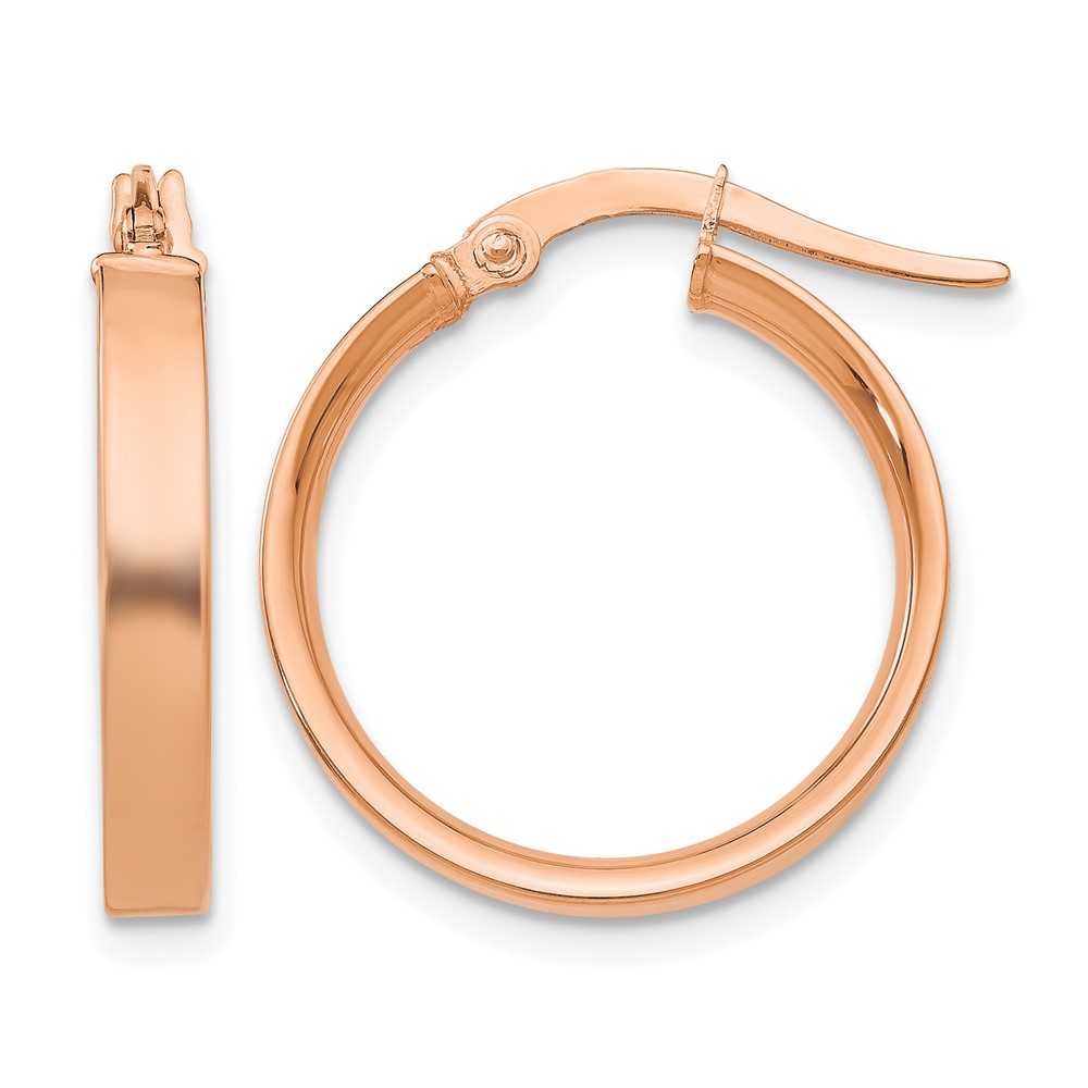 14K Rose Gold 3mm Small Hoop Earrings (PRE558)