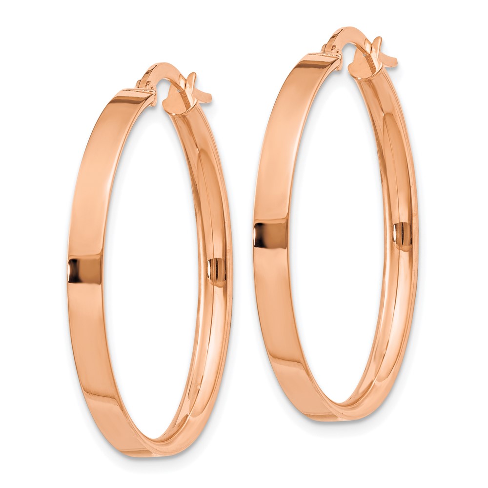 14K Rose Gold 3mm Large Hoop Earrings (PRE560)