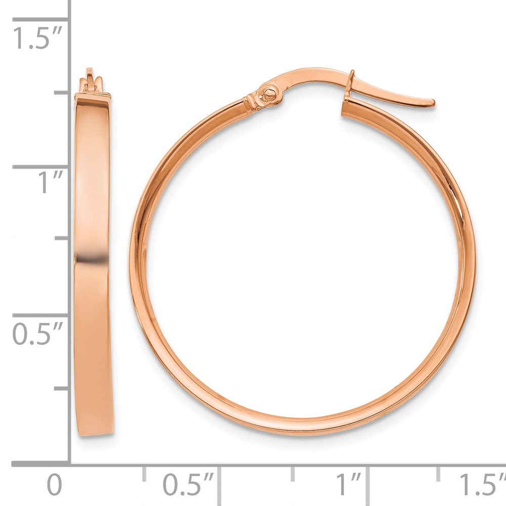 14K Rose Gold 3mm Large Hoop Earrings (PRE560)
