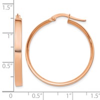 14K Rose Gold 3x 29mm Tube Hoop Earrings view 4
