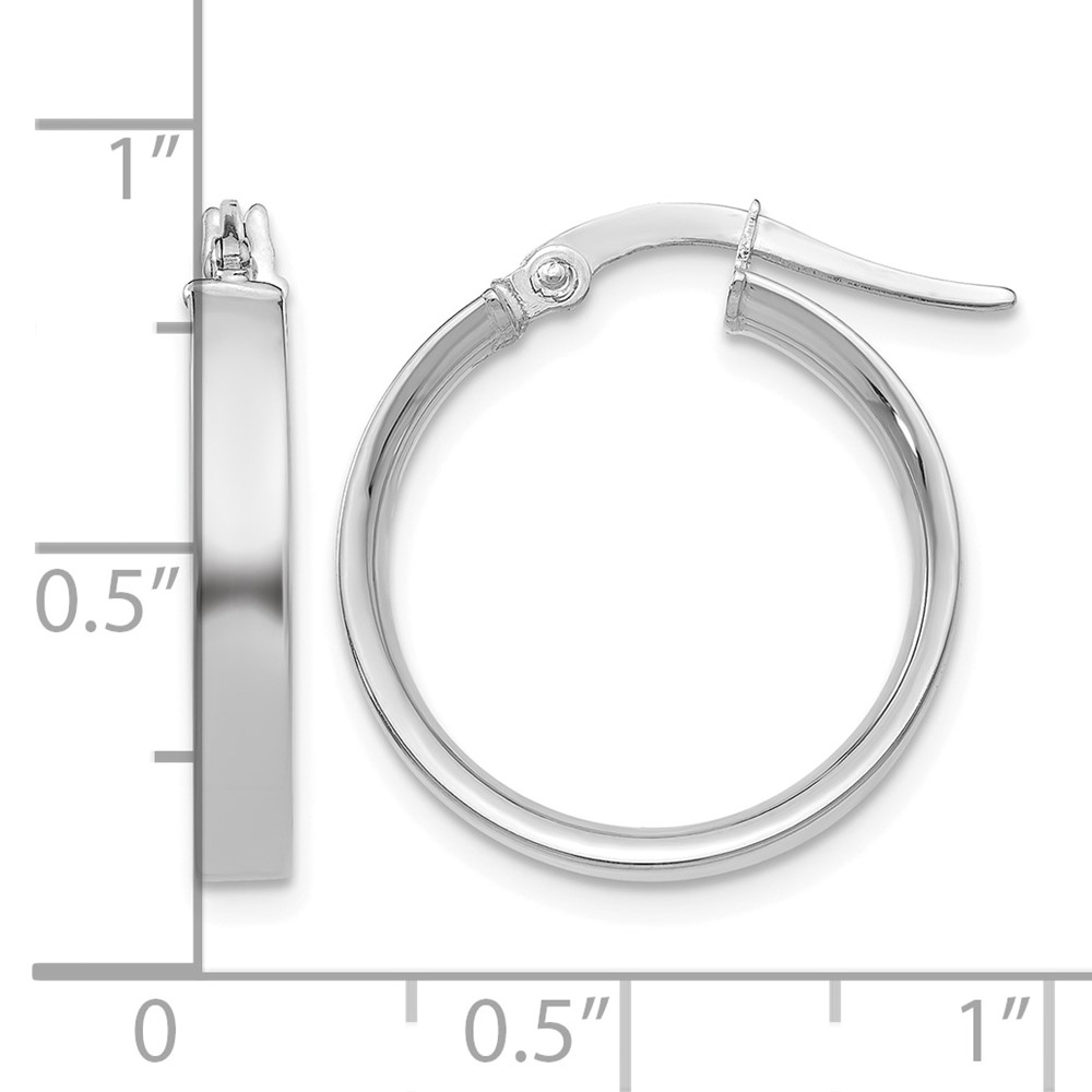14K White Gold 3mm Small Hoop Earrings (PRE570)