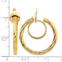14K Yellow Gold 2.25x 24mm Polished Twisted Tube Hoop Non-pierced Earrings view 4