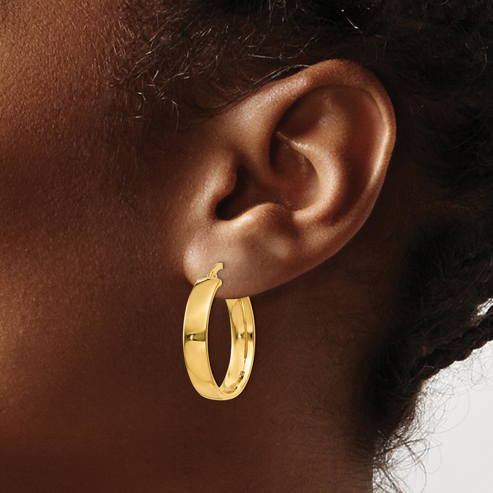 14k 4.75mm Large Hoop Earrings (PRE680)