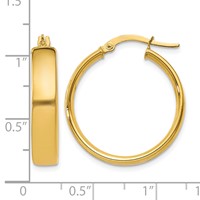 14K Yellow Gold 4.75x 25mm Polished Tube Hoop Earrings view 4