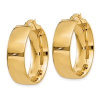 14K Yellow Gold 7.75x 25mm Polished Large Tube Hoop Earrings view 2