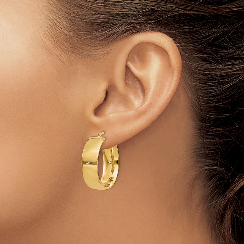 14k 7.75mm Polished Large Hoop Earrings (PRE684)