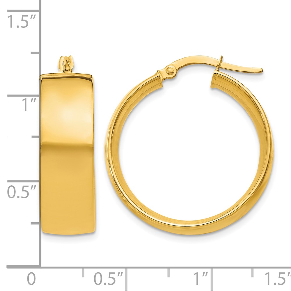 14k 7.75mm Polished Large Hoop Earrings (PRE684)