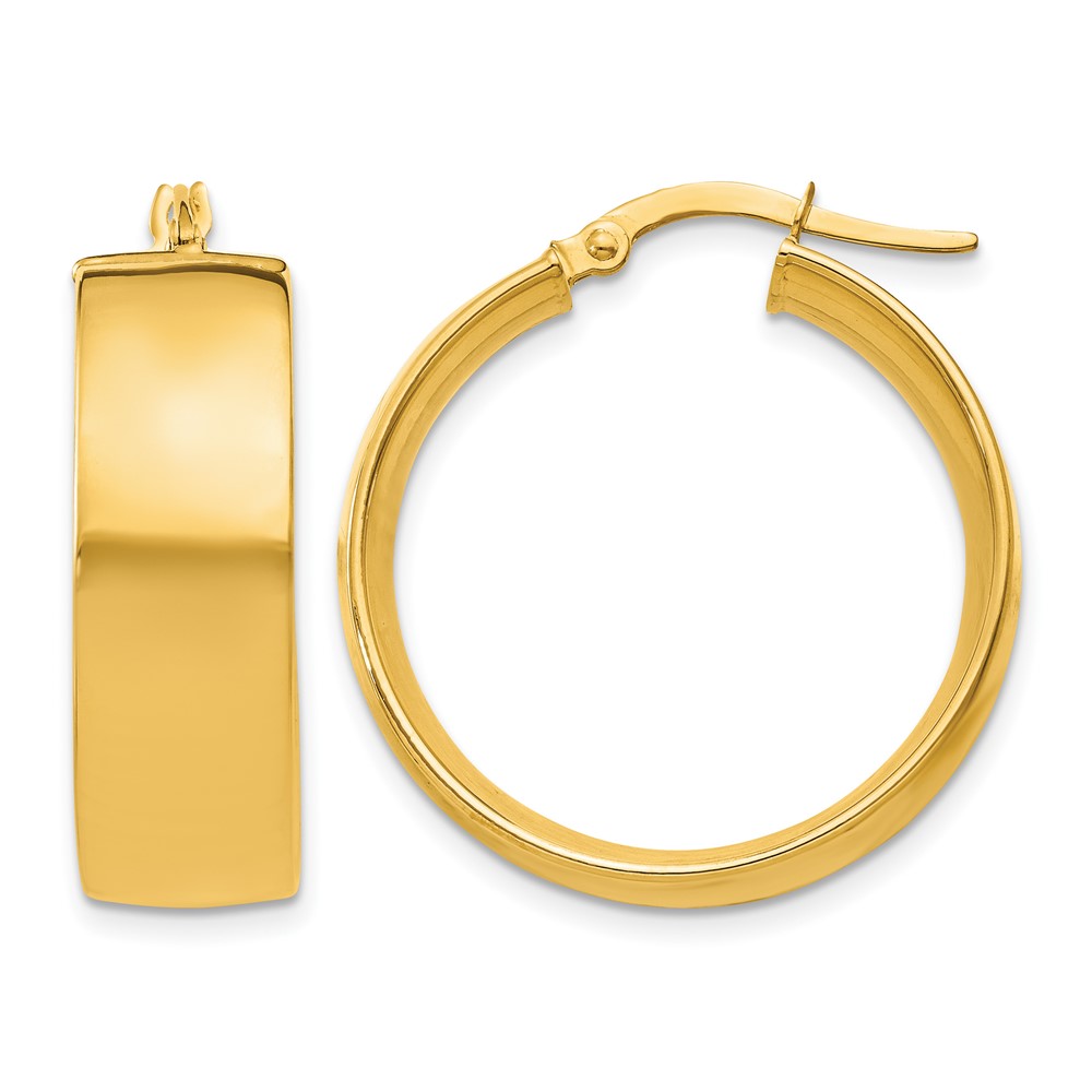 14k 7.75mm Polished Large Hoop Earrings (PRE684)