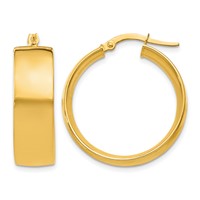 14K Yellow Gold 7.75x 25mm Polished Large Tube Hoop Earrings view 1