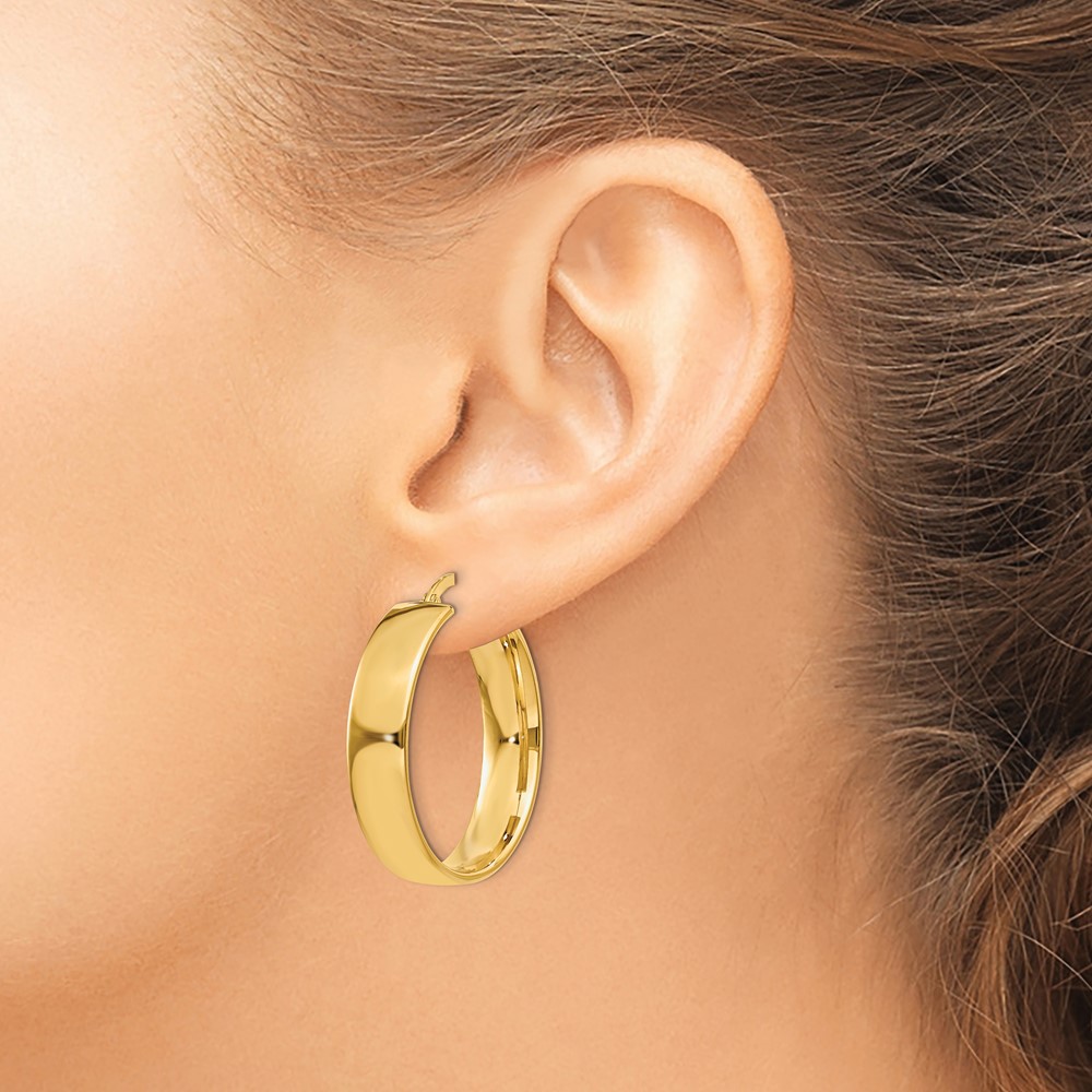 14k 6.75mm Hoop Earrings (PRE685)