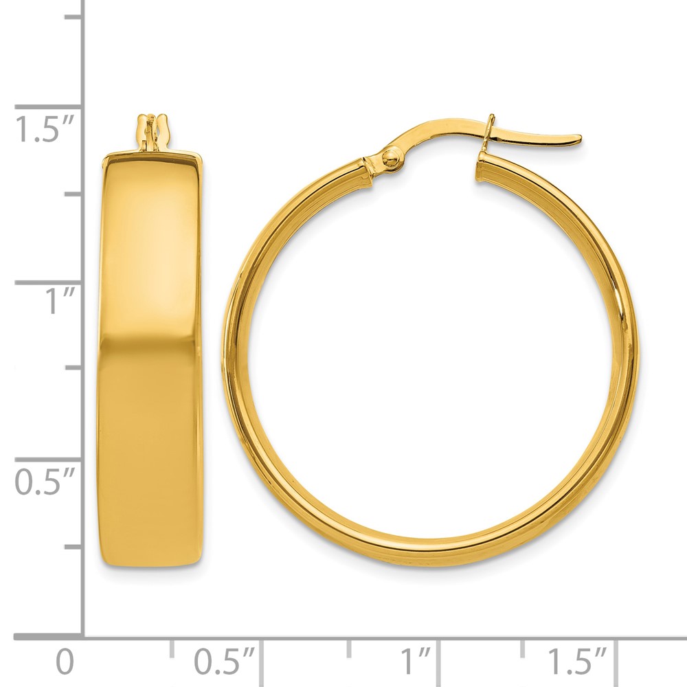 14k 6.75mm Hoop Earrings (PRE685)