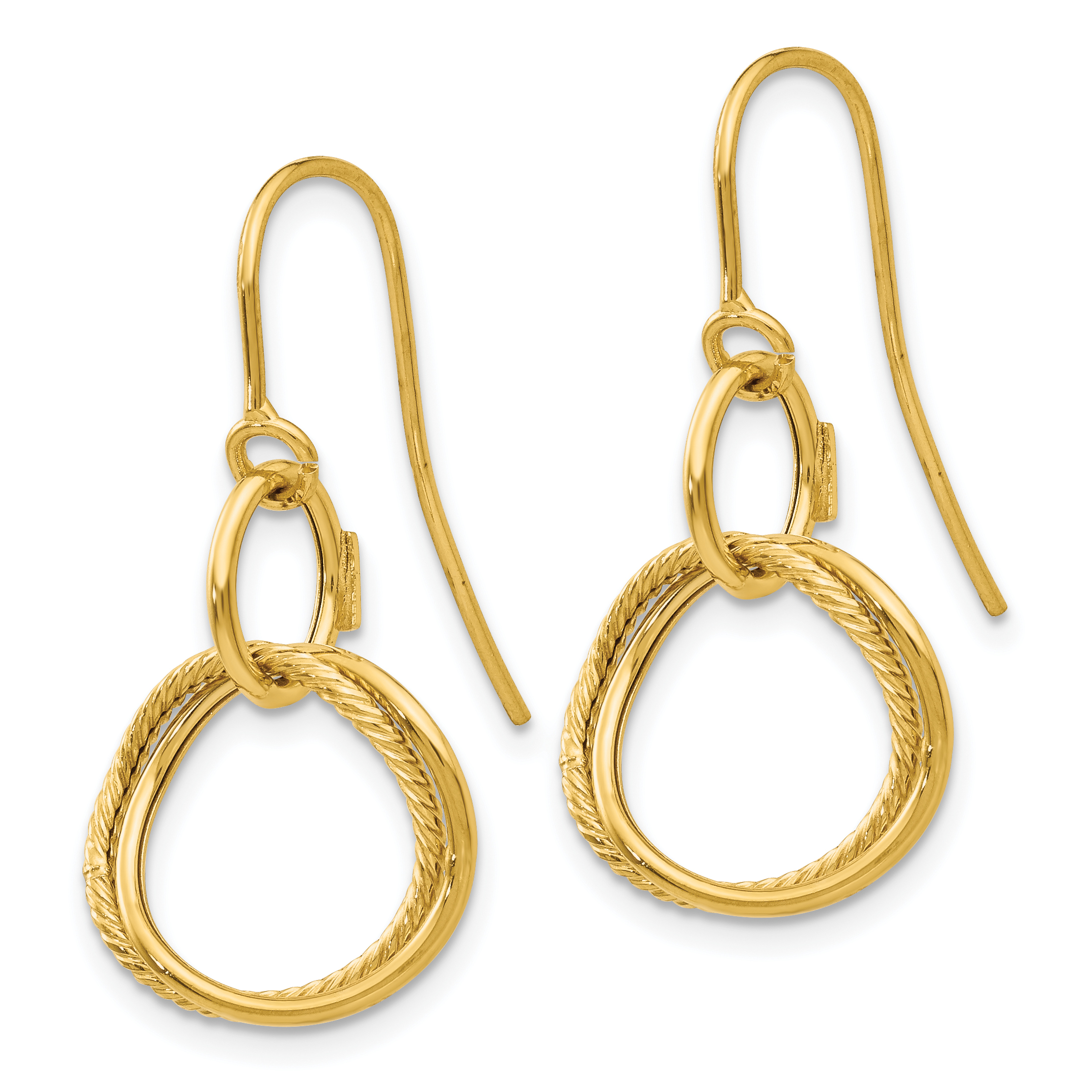 14k Small Twisted Circle Shepherd Hook Earrings 883957536040 