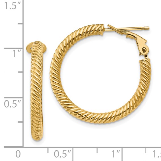 Gold Twisted Hoop Earrings