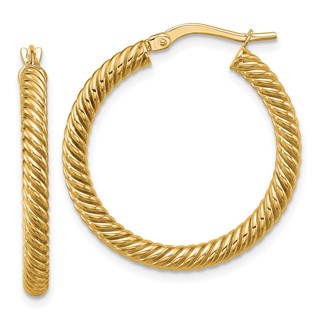 Gold Twisted Hoop Earrings