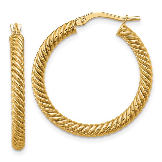 Gold Twisted Hoop Earrings