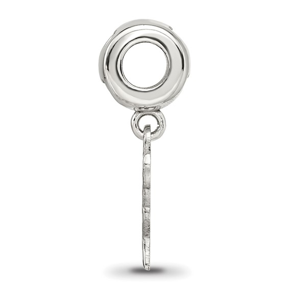 S/S FLAG IN US MAP ENAMELED ON HEART BEAD BAIL