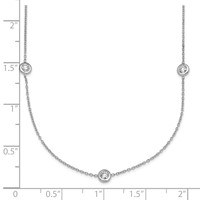 Herco Platinum Polished Bezel Set 7 Lab Grown Diamond Station Necklace, 16" view 4