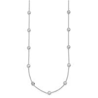 Herco Platinum Polished Bezel Set 14 Lab Grown Diamond Station Necklace, 16" view 2