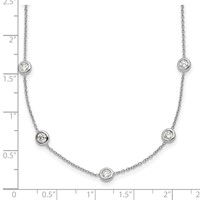 Herco Platinum Polished Bezel Set 14 Lab Grown Diamond Station Necklace, 16" view 3