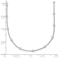 Herco Platinum Polished Bezel Set 34 Lab Grown Diamond Station Necklace, 20" view 4
