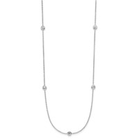 Herco Platinum Polished Bezel Set 7 Lab Grown Diamond Station Necklace, 18" view 2
