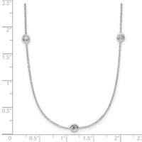Herco Platinum Polished Bezel Set 7 Lab Grown Diamond Station Necklace, 18" view 3