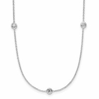 Herco Platinum Polished Bezel Set 7 Lab Grown Diamond Station Necklace, 18" view 1