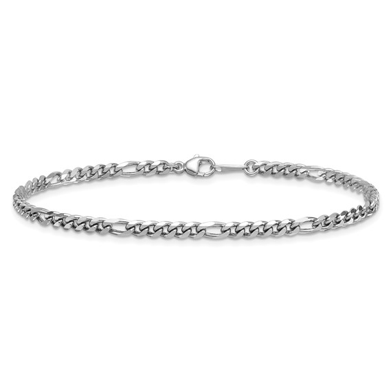 Herco Platinum Solid Figaro Chain