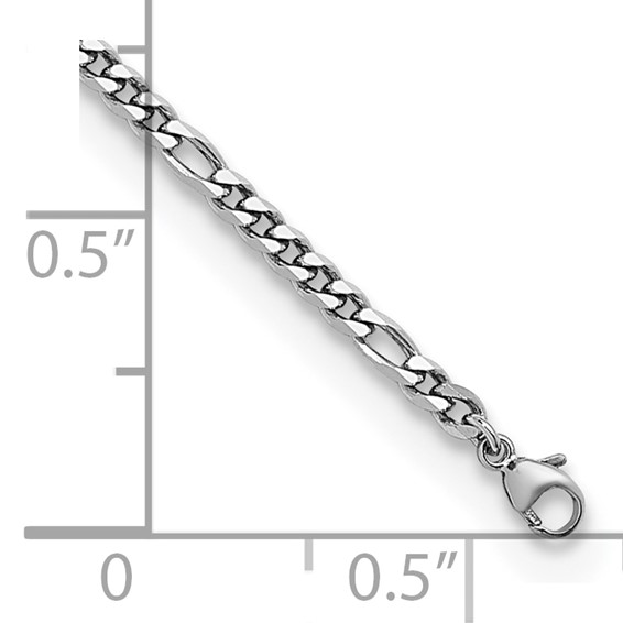 Herco Platinum Solid Figaro Chain