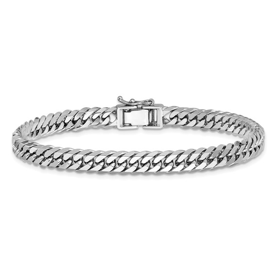 Herco Platinum Solid Double Diamond-Cut Curb Chain