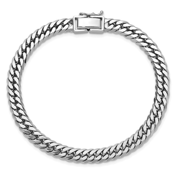 Herco Platinum Solid Double Diamond-Cut Curb Chain