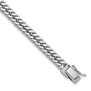 Herco Platinum Solid Double Diamond-Cut Curb Chain