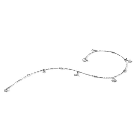 Herco Platinum Polished Beach Charm 7 Inch with 1 Inch Extension Bracelet