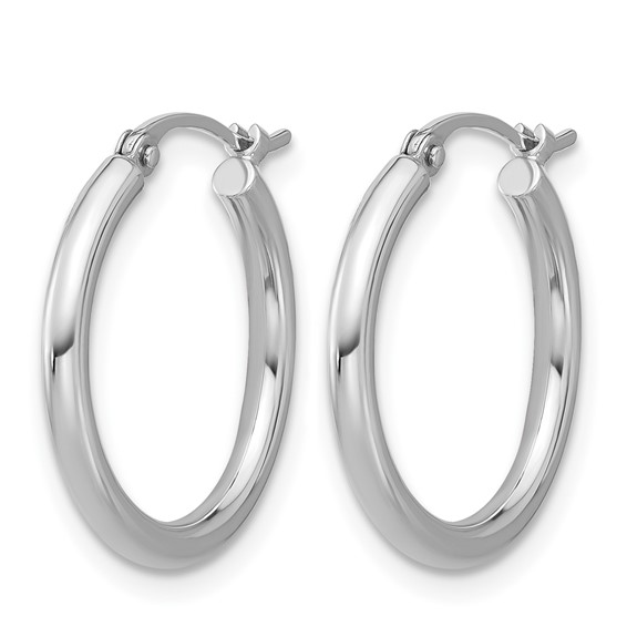 Herco Platinum Polished Hoop Earrings