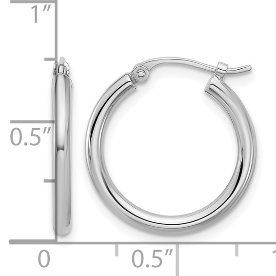 Herco Platinum Polished Hoop Earrings