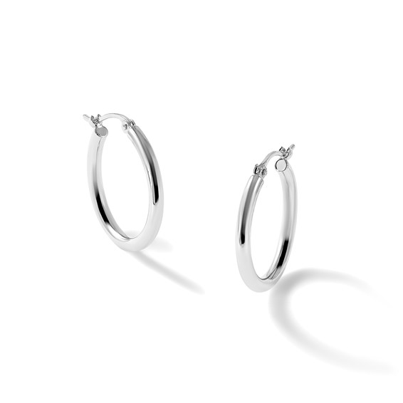 Herco Platinum Polished Hoop Earrings