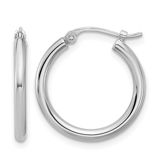 Herco Platinum Polished Hoop Earrings