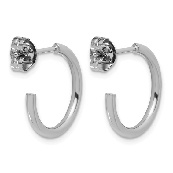 Herco Platinum Polished J-Hoop Earrings