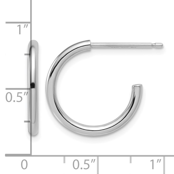 Herco Platinum Polished J-Hoop Earrings