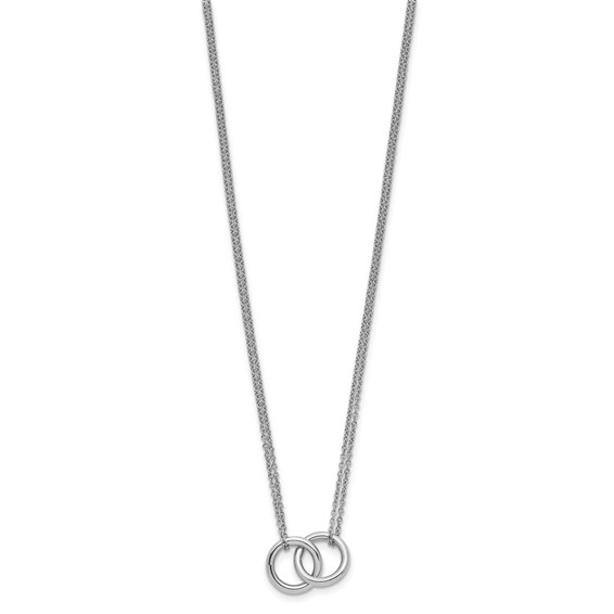 Herco Platinum Polished Two-Strand Circle Link Necklace