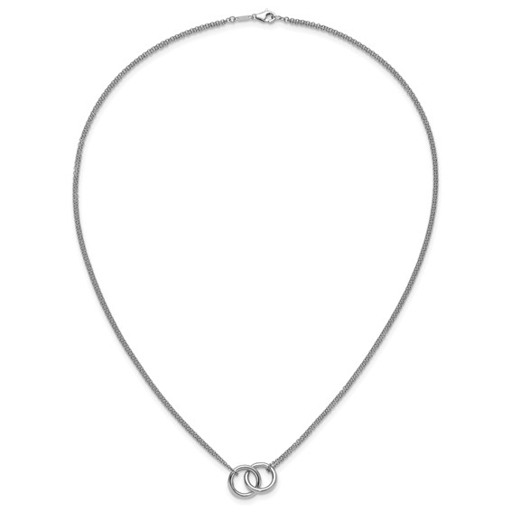Herco Platinum Polished Two-Strand Circle Link Necklace